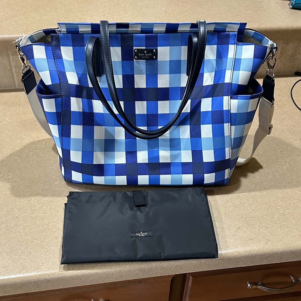 Blue Checkered Tote Bag